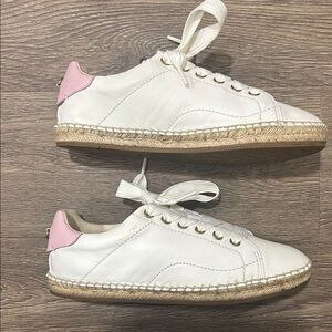 Chic White and Pink Women's Coach Sneakers